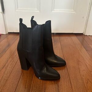 Black Leather Ankle Boots